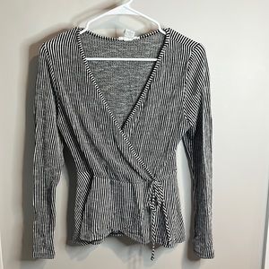 Black and white striped top